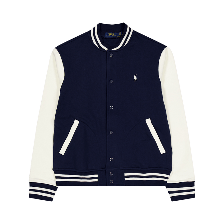 Baseballjakke i fleece Cruise Navy/Clubhouse Cream