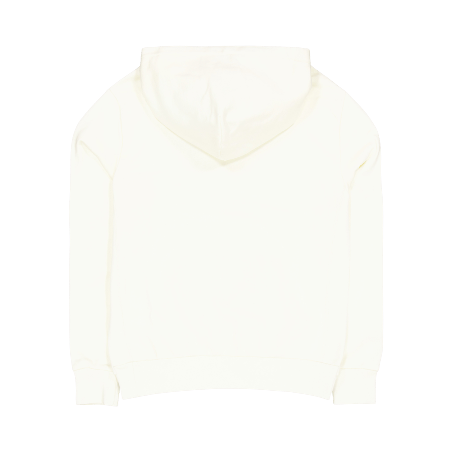 Felpa con cappuccio in pile con applicazioni Clubhouse Cream