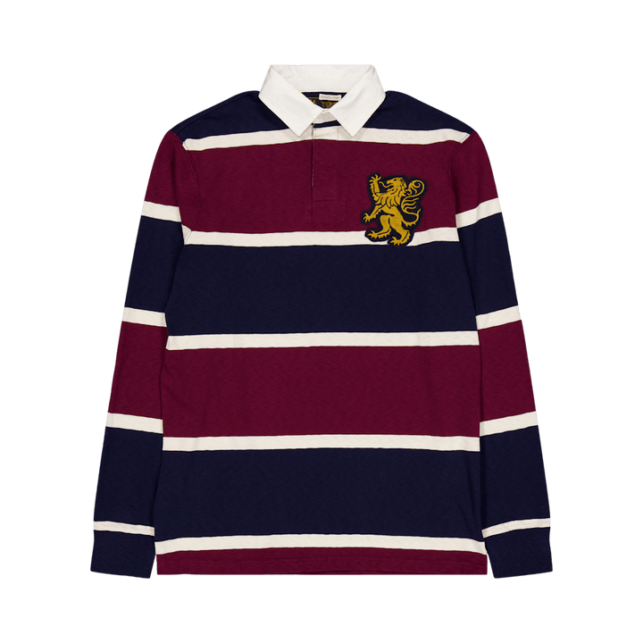 Camicia da rugby in jersey a righe Classic Fit Classic Wine Multi