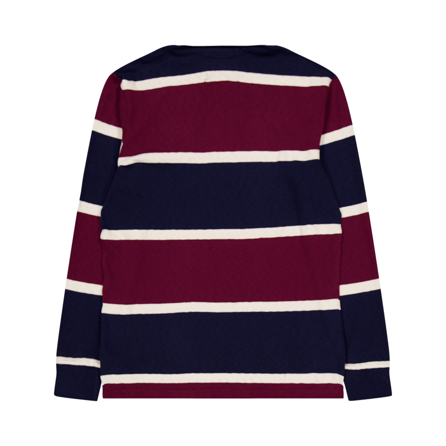 Camicia da rugby in jersey a righe Classic Fit Classic Wine Multi