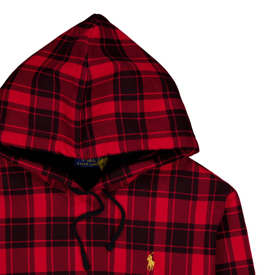 Plaid Pile Fleece Hoodie Martin Red
