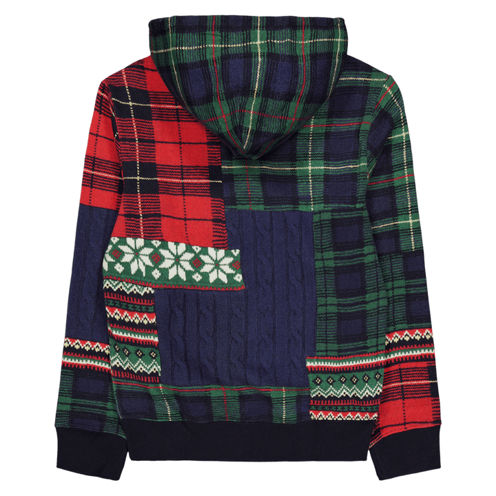 Felpa con cappuccio in pile patchwork con zip intera Stravenger Patchwrk