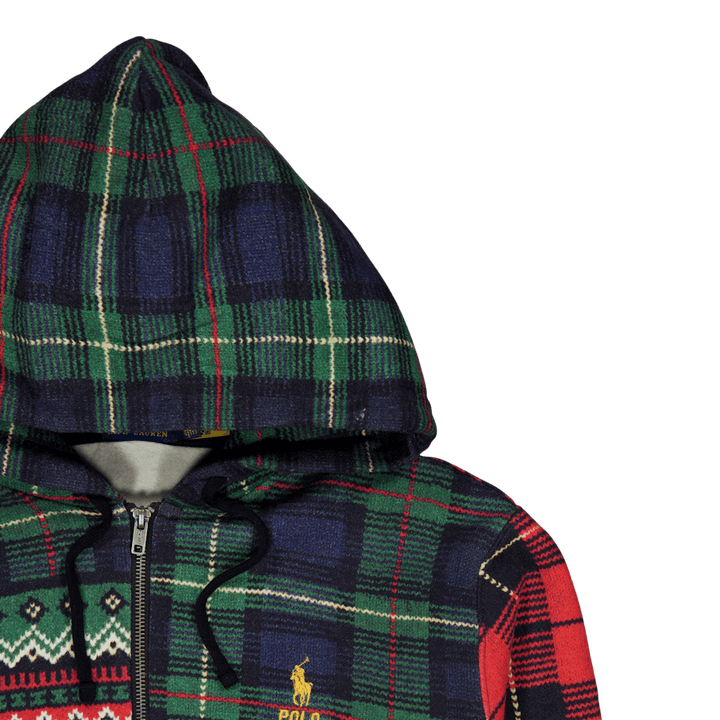 Felpa con cappuccio in pile patchwork con zip intera Stravenger Patchwrk