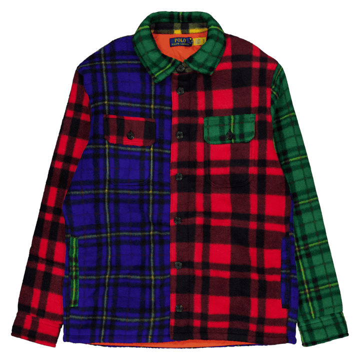 Plaid Brushed Fleece Shirt Jacket Martin Red Multi Holiday Plaid