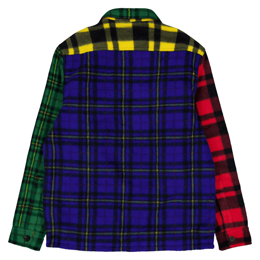 Plaid Brushed Fleece Shirt Jacket Martin Red Multi Holiday Plaid