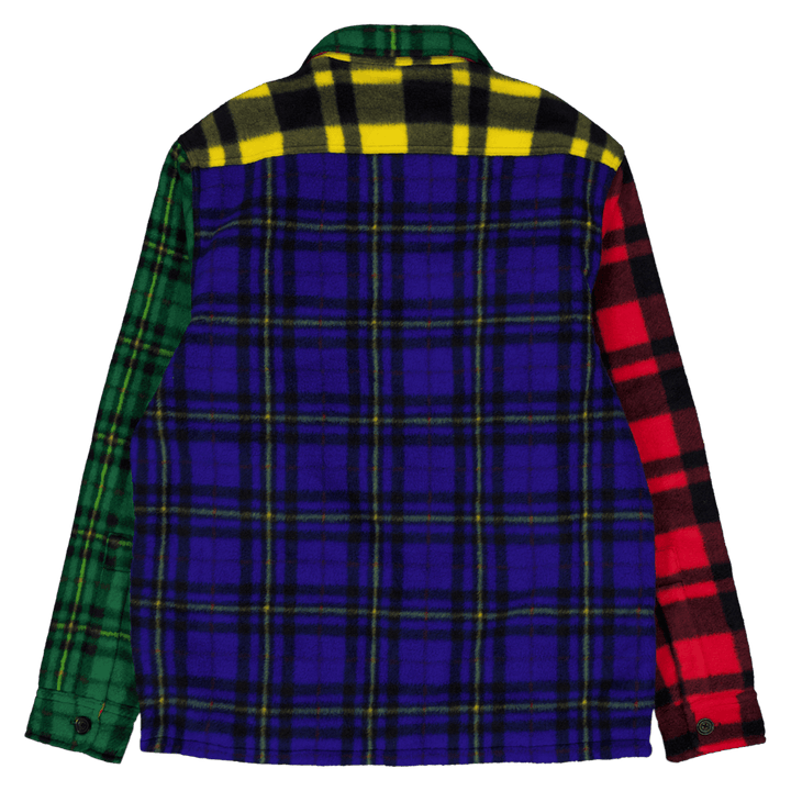Plaid Brushed Fleece Shirt Jacket Martin Red Multi Holiday Plaid