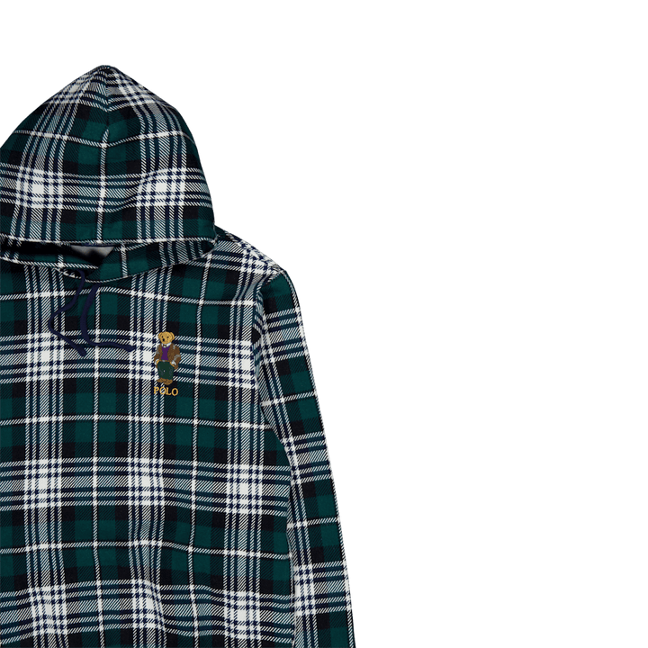 Polo Bear Plaid Felpa con cappuccio Fa23 Tartan Hrtg Bear