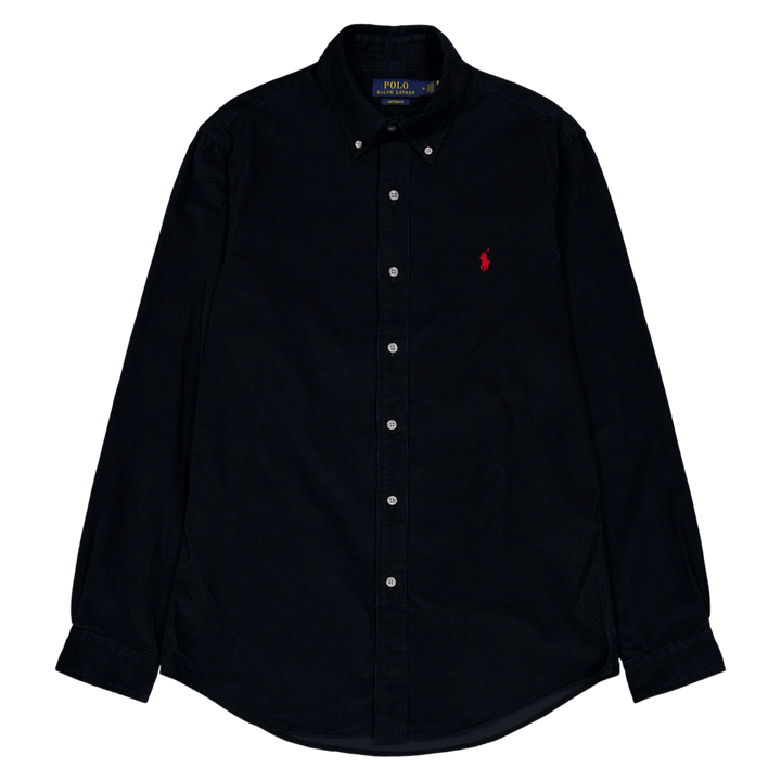 Camicia di velluto a coste dal taglio personalizzato Polo nero