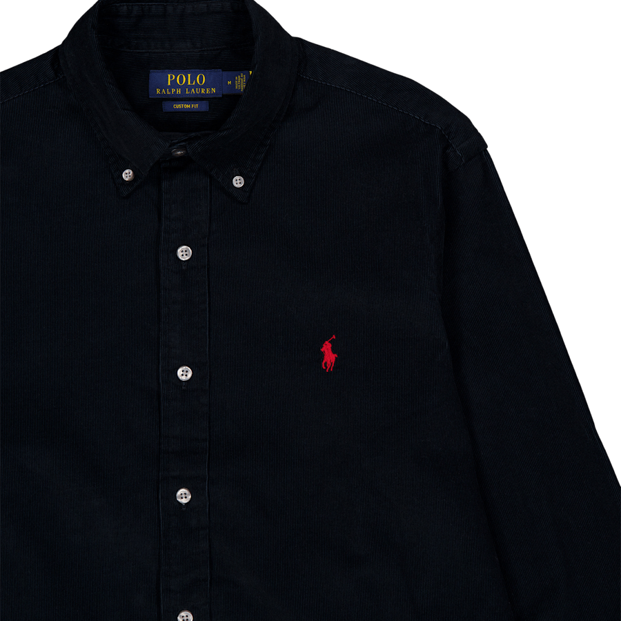 Camicia di velluto a coste dal taglio personalizzato Polo nero