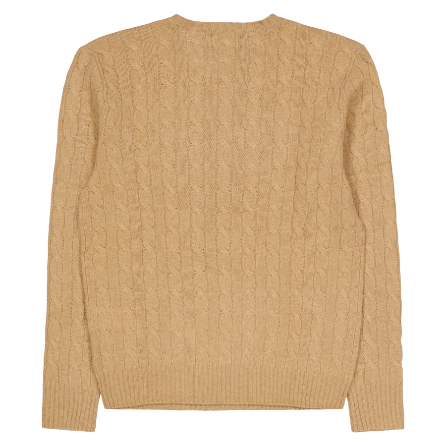 Maglione in lana e cachemire lavorato a maglia a cavo Cammello Melange