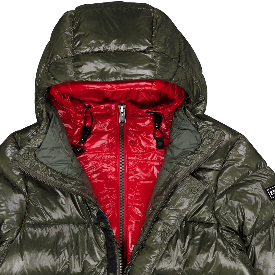 Water-Repellent Down Jacket Fossil Green/Rl 2000 Red