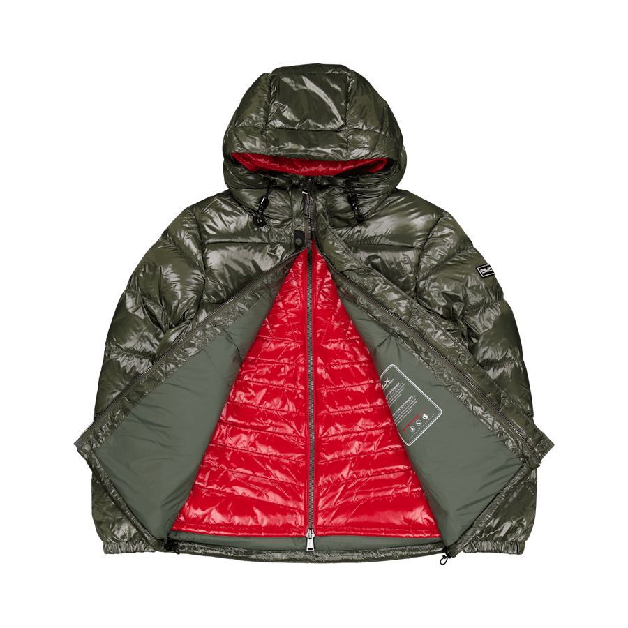 Water-Repellent Down Jacket Fossil Green/Rl 2000 Red
