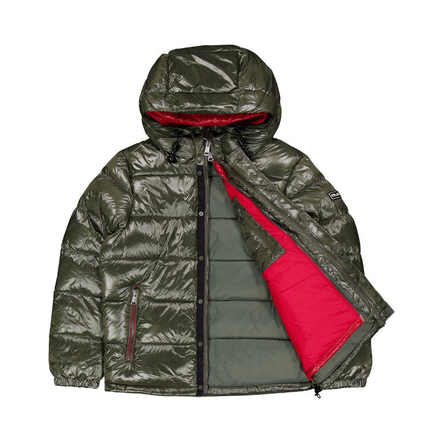 Water-Repellent Down Jacket Fossil Green/Rl 2000 Red