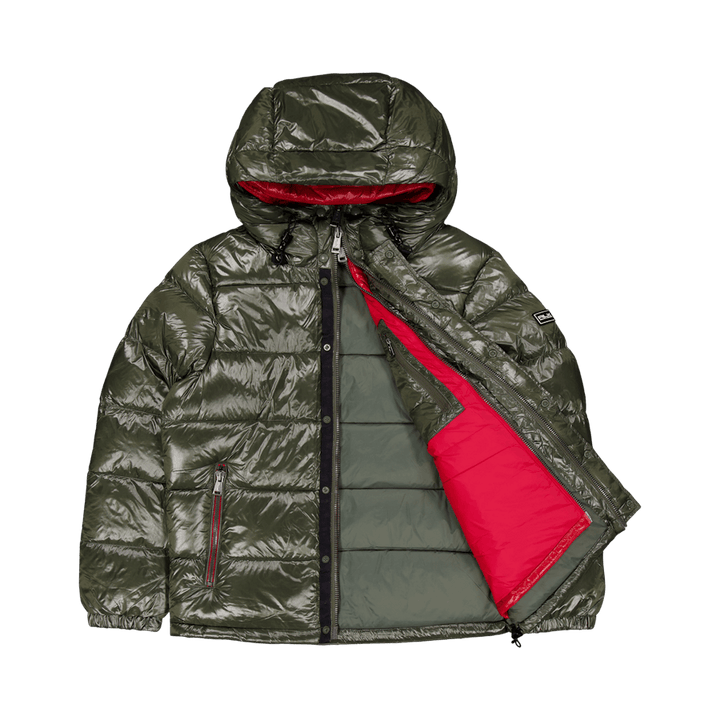 Water-Repellent Down Jacket Fossil Green/Rl 2000 Red