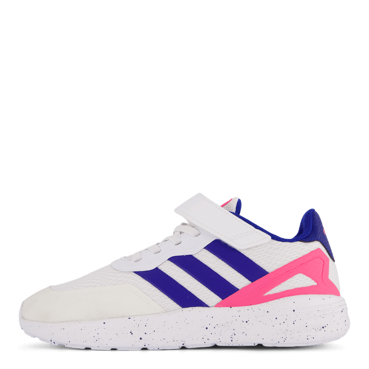 Chaussures Nebzed à lacets élastiques et bride supérieure Blanc nuage / Bleu roi / Rose lucide