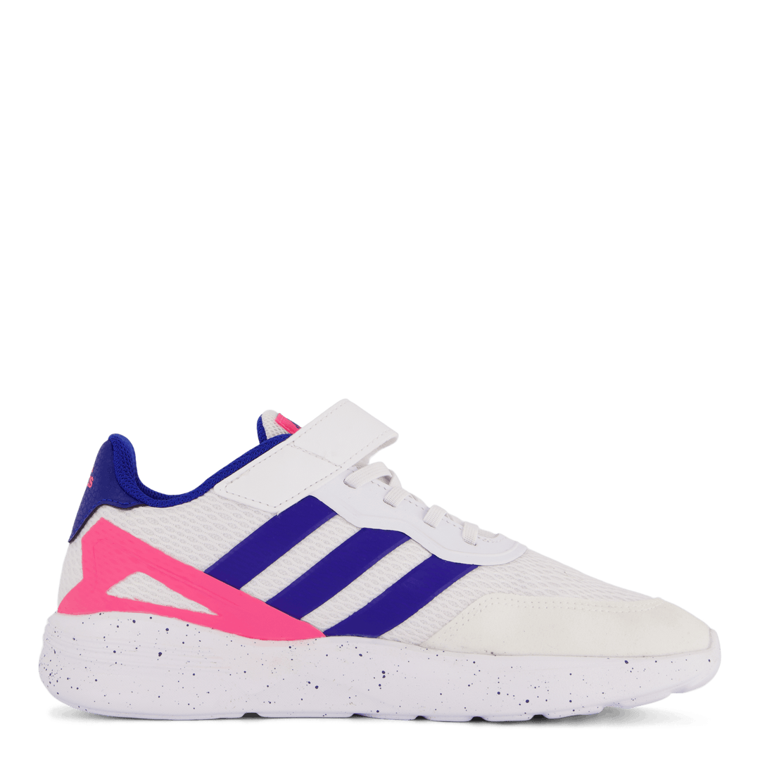 Chaussures Nebzed à lacets élastiques et bride supérieure Blanc nuage / Bleu roi / Rose lucide