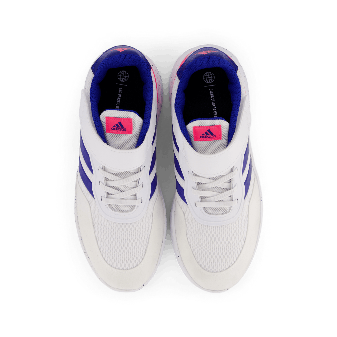 Chaussures Nebzed à lacets élastiques et bride supérieure Blanc nuage / Bleu roi / Rose lucide
