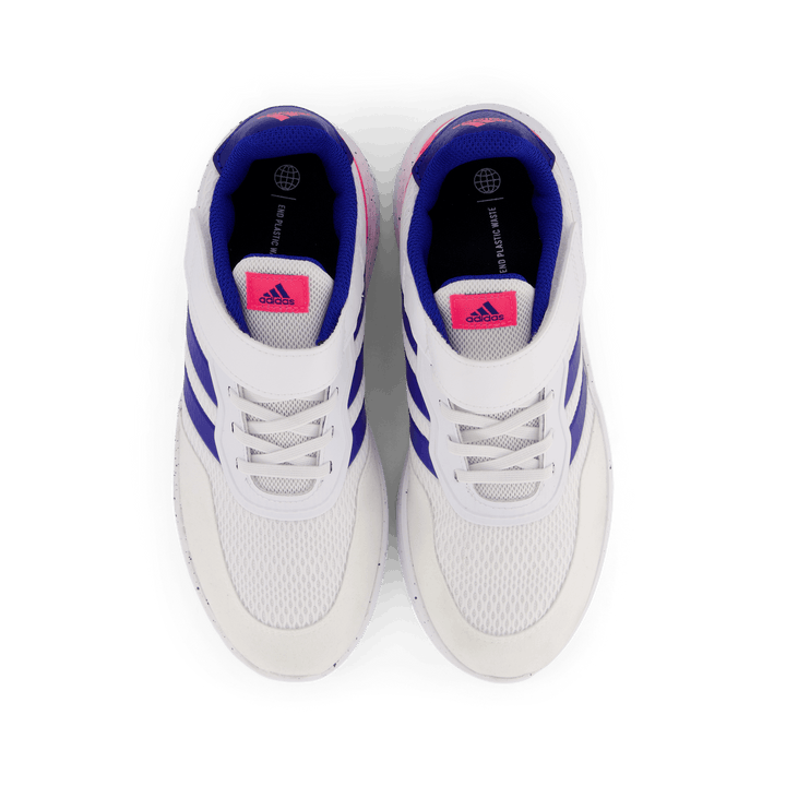 Chaussures Nebzed à lacets élastiques et bride supérieure Blanc nuage / Bleu roi / Rose lucide
