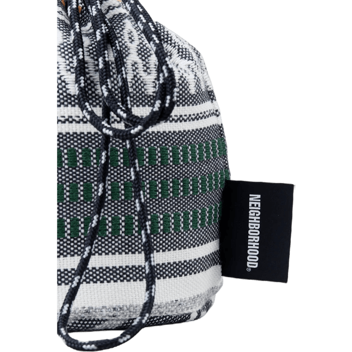 Mexican Blanket Drawstring Bag Gray