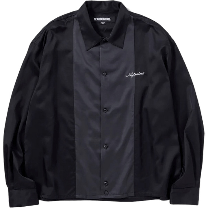 Bicolor Rayon Shirt Ls Black