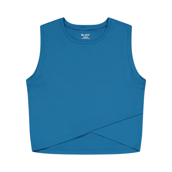 Ella Overlap Tank Top Blue Coral