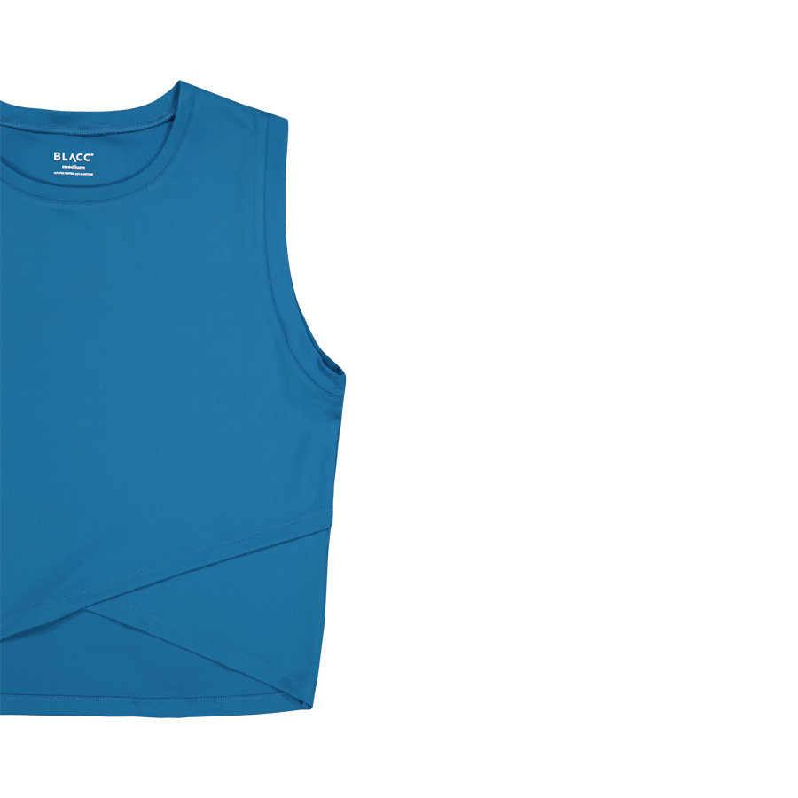 Ella Overlap Tank Top Blue Coral