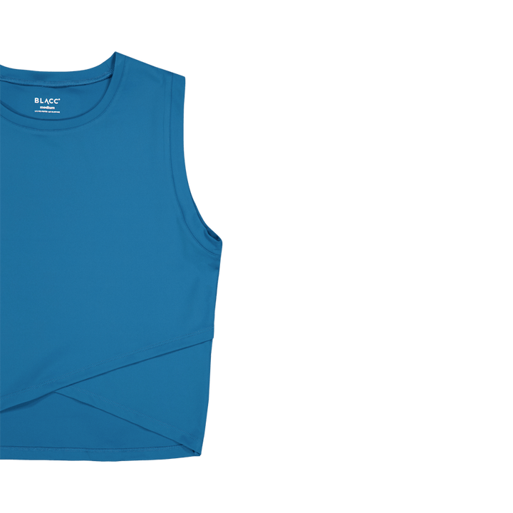 Ella Overlap Tank Top Blue Coral