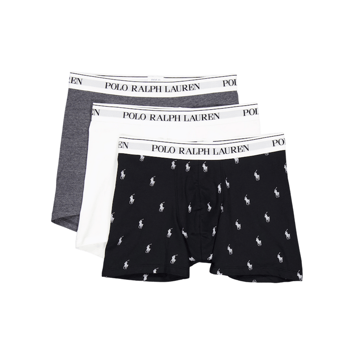 Stretch Cotton Boxer Brief 3-Pack 3PK Black Aopp / Chrcl Htr / White