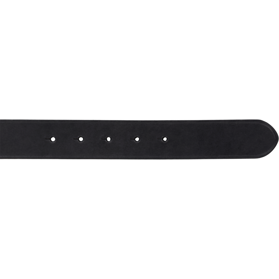 Pony Plaque Leather Belt Black / Matte Black