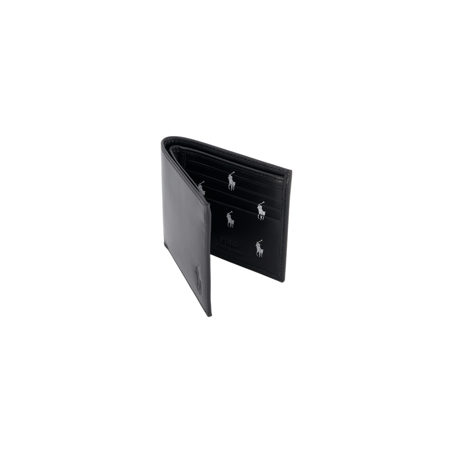 Signature Pony Leather Wallet Black / White
