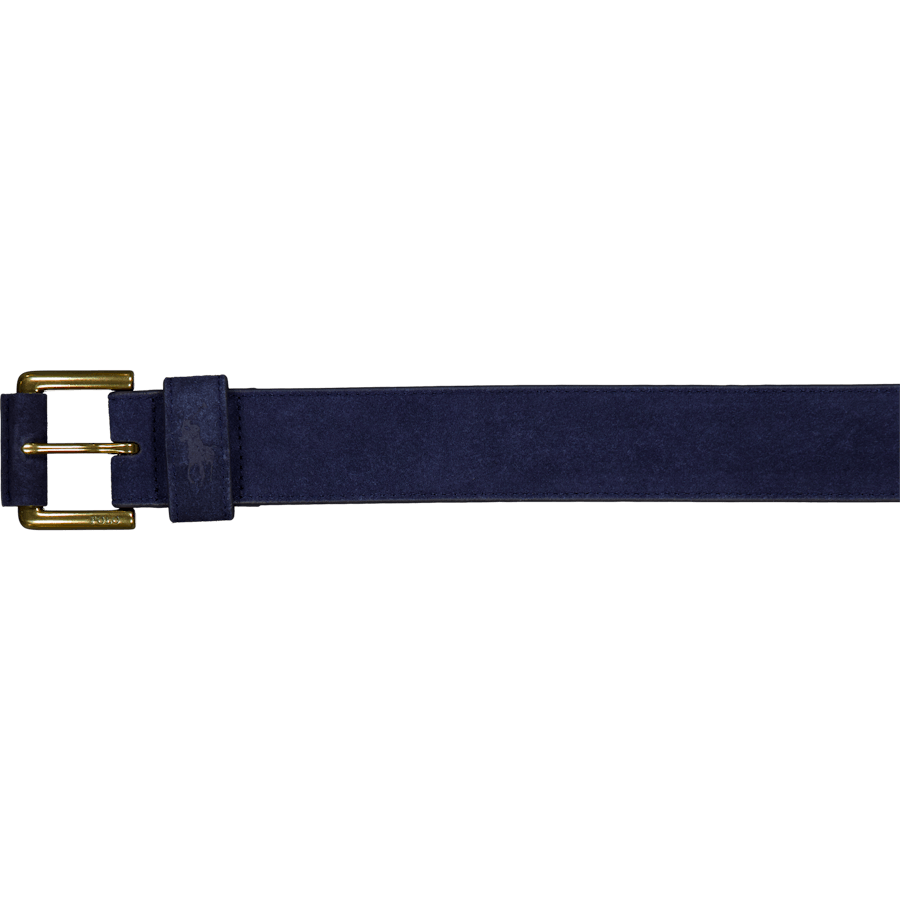 Signature Pony Suede Belt Navy