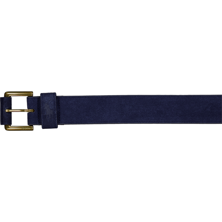 Signature Pony Suede Belt Navy