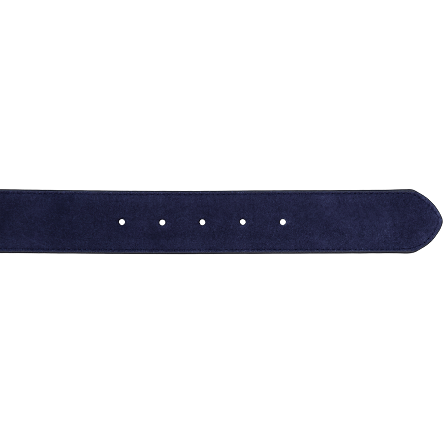Signature Pony Suede Belt Navy