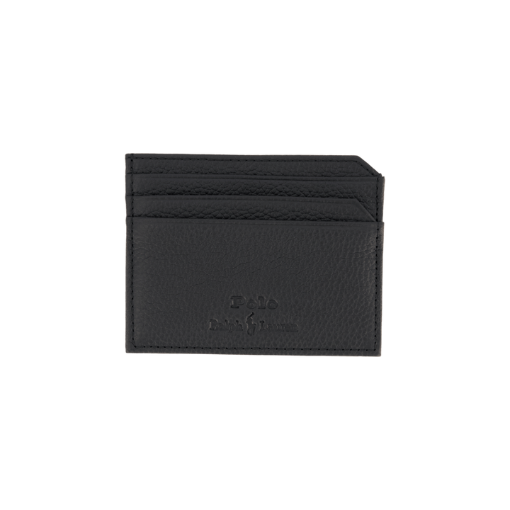 Pebbled Leather Card Case Black