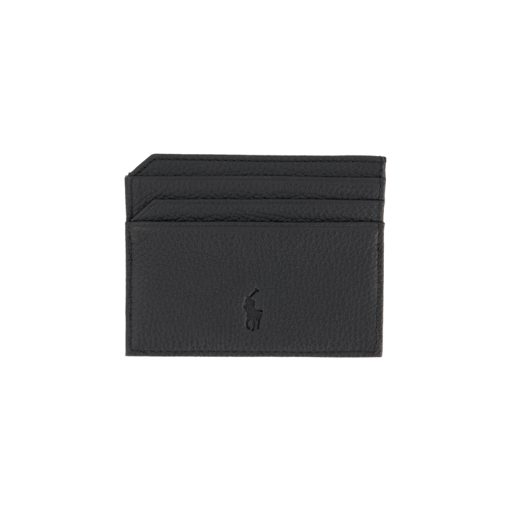 Pebbled Leather Card Case Black