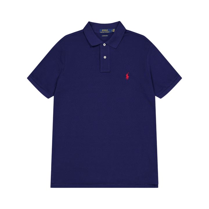 Polo personalizzata slim fit in mesh Newport Navy