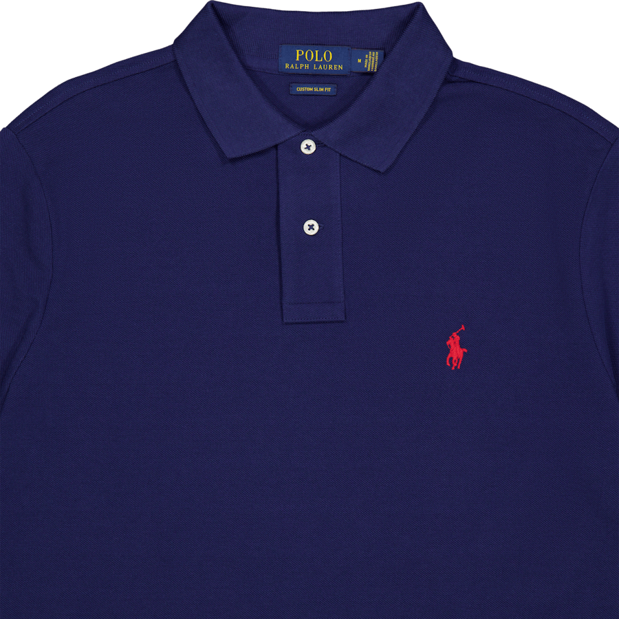 Polo personalizzata slim fit in mesh Newport Navy