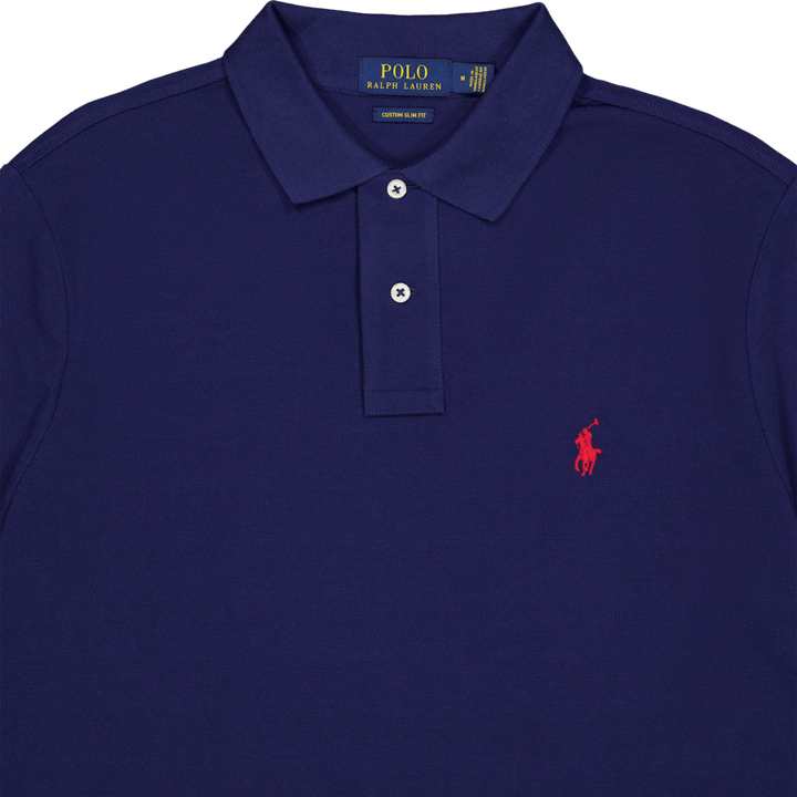 Polo personalizzata slim fit in mesh Newport Navy