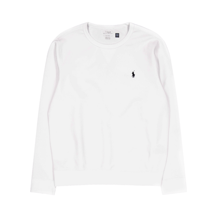 Marmoriertes Sweatshirt aus Doppelstrick Weiß