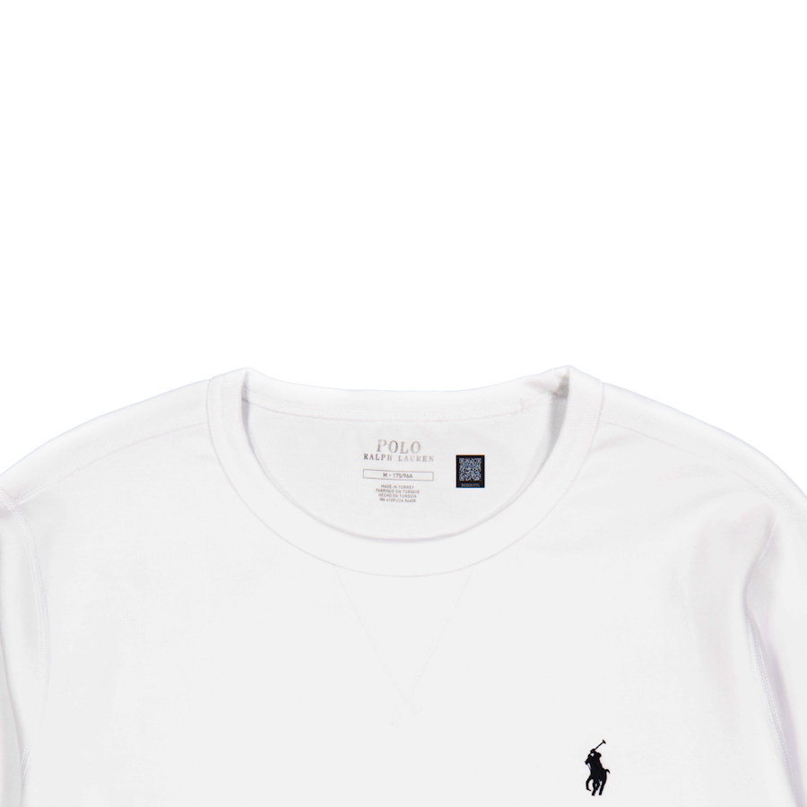 Marmoriertes Sweatshirt aus Doppelstrick Weiß