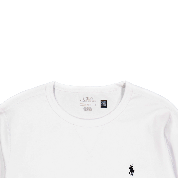 Marmoriertes Sweatshirt aus Doppelstrick Weiß