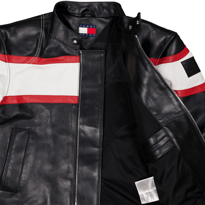 Tjcu Leather Biker Jacket Black