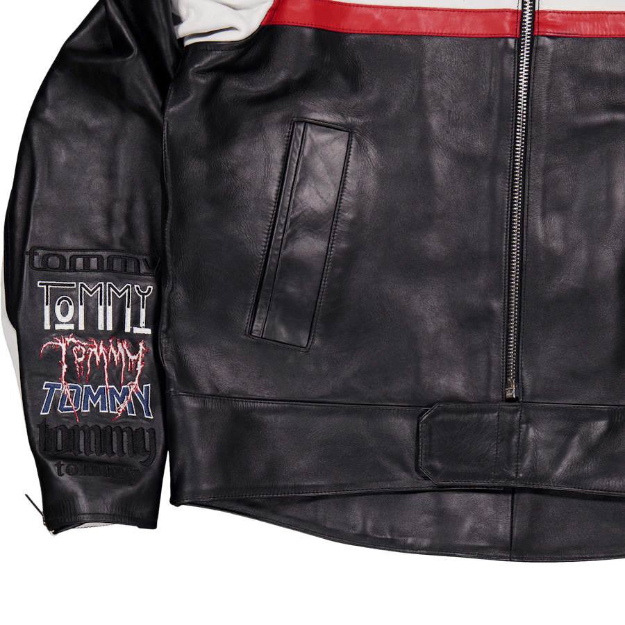 Tjcu Leather Biker Jacket Black