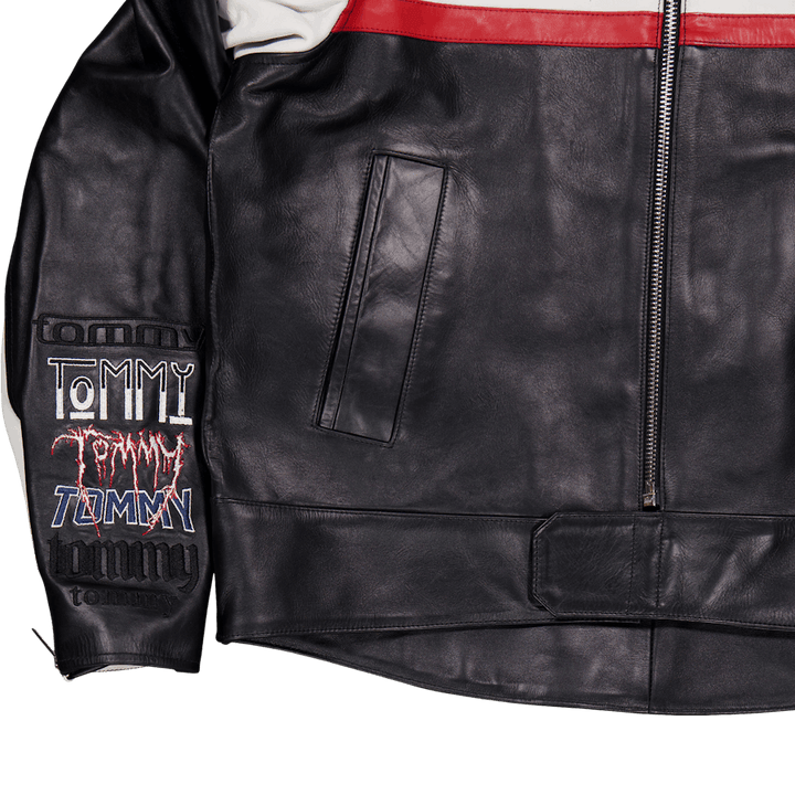 Tjcu Leather Biker Jacket Black