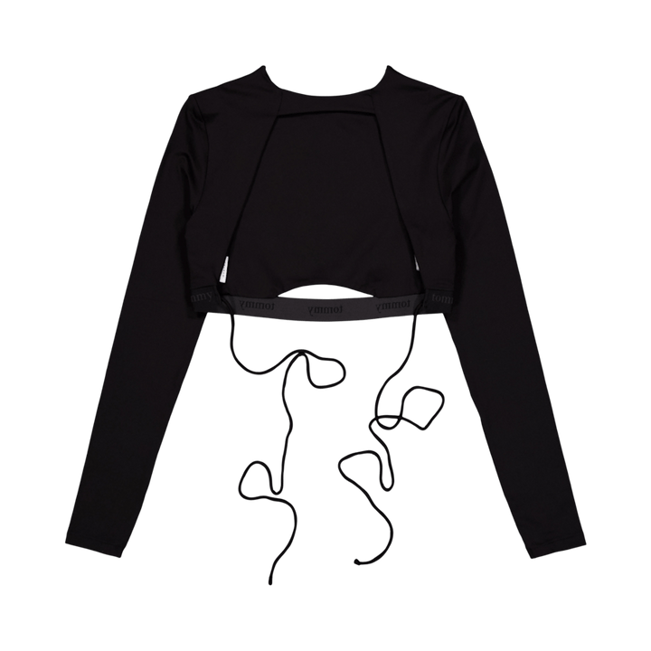 Tjcw Backless Longsleeve Cropt Black