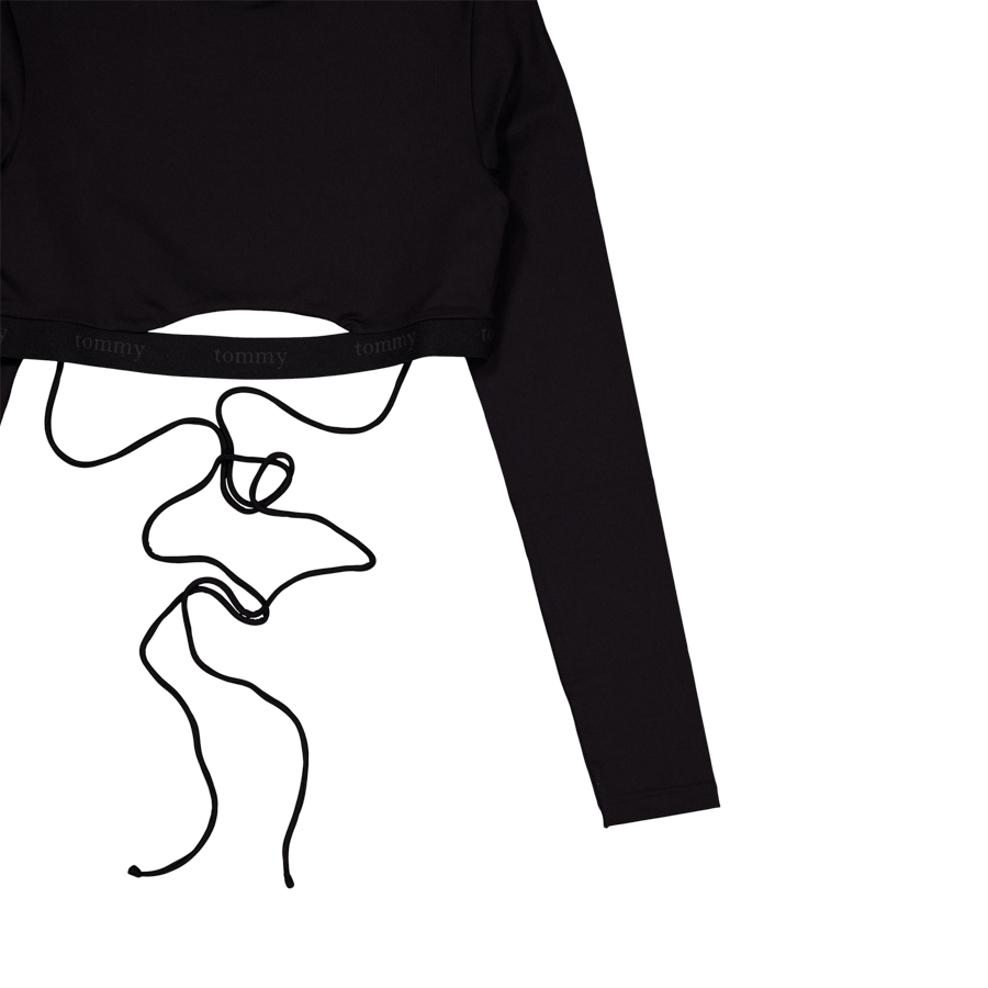 Tjcw Backless Longsleeve Cropt Black