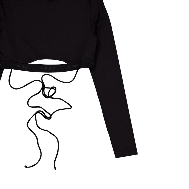 Tjcw Backless Longsleeve Cropt Black