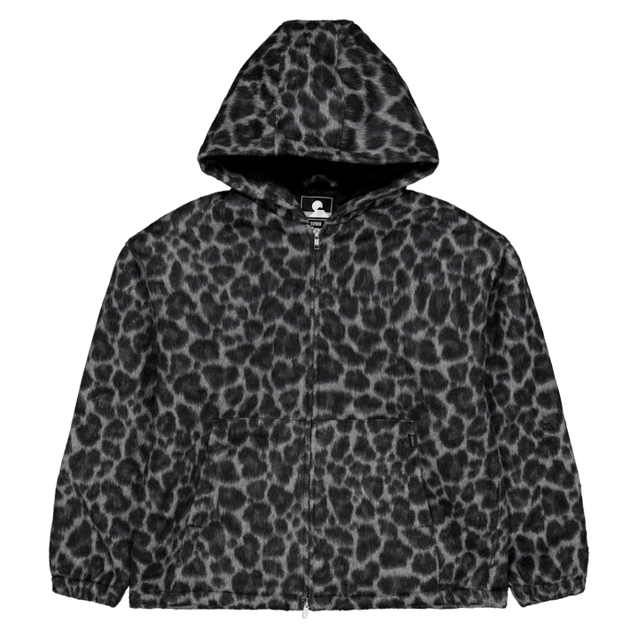 Daimon Kapuzenjacke gefüttert Schwarz / Weiß Leopard