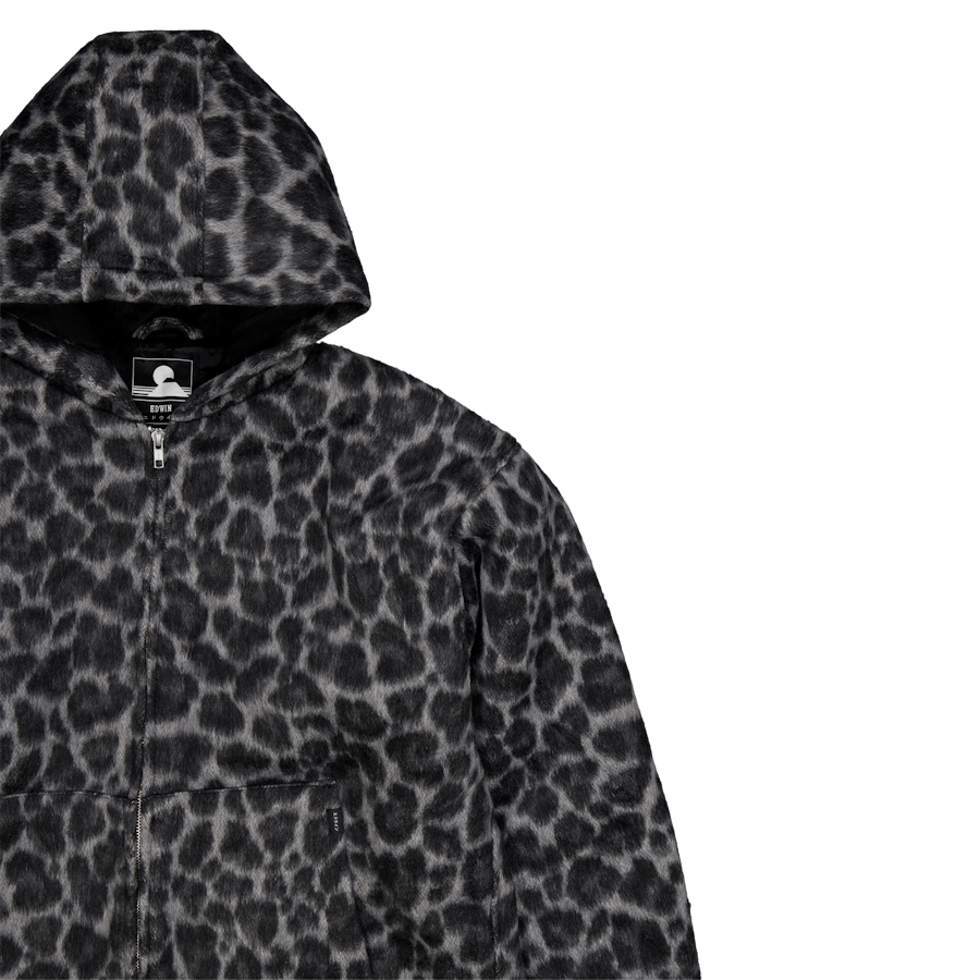 Daimon Kapuzenjacke gefüttert Schwarz / Weiß Leopard