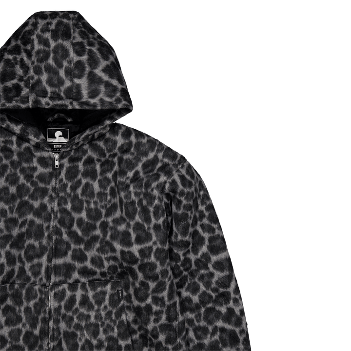 Daimon Kapuzenjacke gefüttert Schwarz / Weiß Leopard